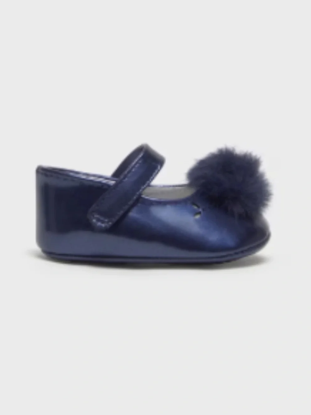 Mayoral Newborn Girl Blueberry Pom Pom Mary Janes Sizes:(3-6M)